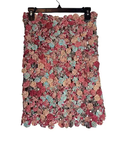 Ulla Johnson Ariella Handmade Multicolor Floral Asymmetrical Mini Skirt Size XS