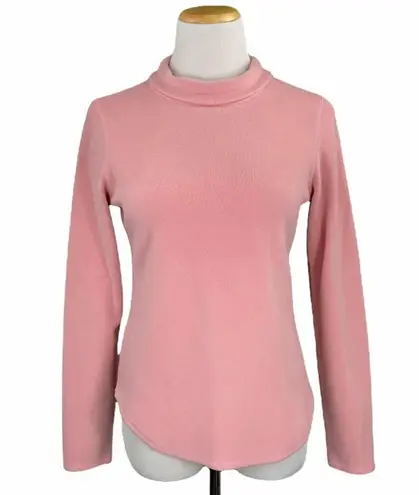 Loft Stretch Cozy Pink Casual Fleece Turtleneck Sweater