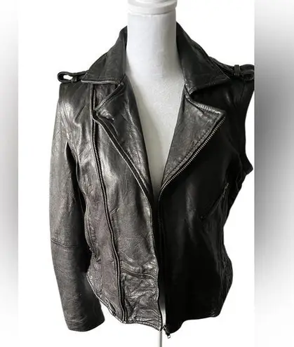 Zadig & Voltaire Black Leather convertible Biker Jacket
