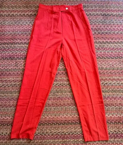 August Silk NWT ORANGE RED WASHABLE TROUSER PANTS 100% SILK