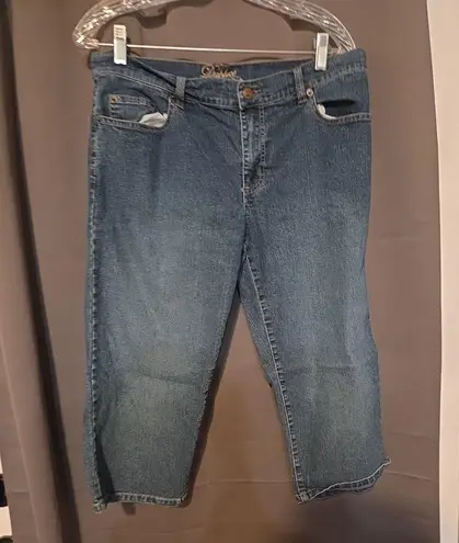 Duplex Blue Jean Capri Women's 12, Cotton Stretch Blend Capri Pants, Slim Fit