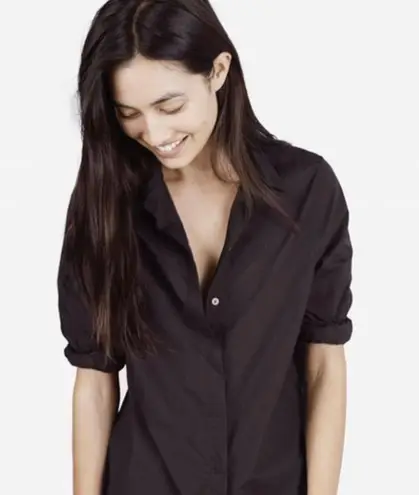 Everlane NEW  The Poplin Button Down Shirt in Muted Black