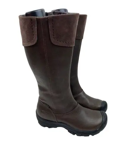 Keen Laken Boots Brown Leather Tall Equestrian Riding Ranchwear Waterproof EU 35