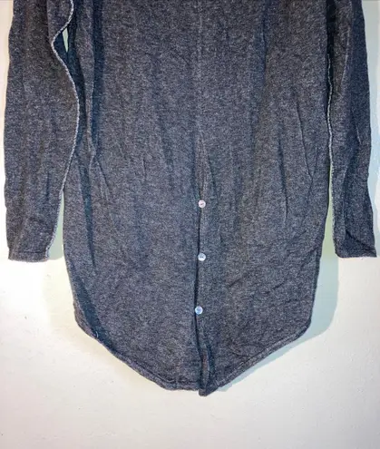 Beldini Belldini High Low Knitted Tunic Pearl Button Blouse Women Size Large Dark Grey