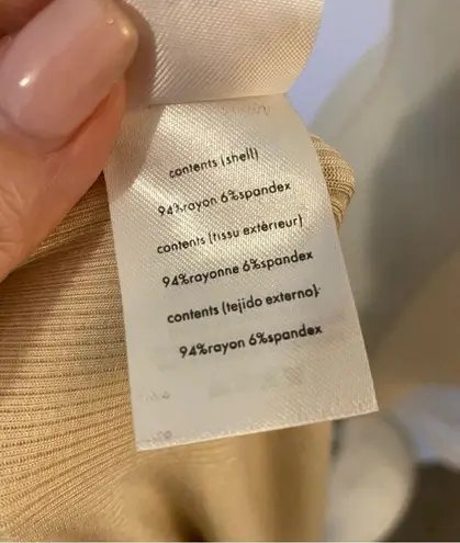 We Wore What Tan Ribbed Sleeveless Tank Midi T Shirt Dress Casual Small S