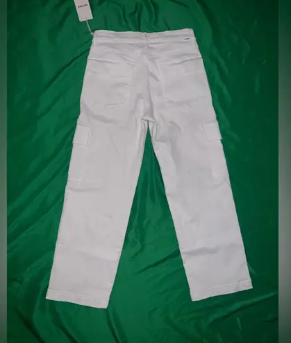 NWT MOTHER The Rambler Cargo Cream Wide Leg Women's Jeans size 30