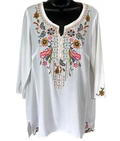 J. Jill Emroidered White Tunic White Size undefined