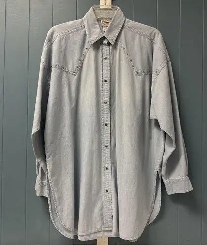 Marsh Landing Vtg GLAM COWBOY Snap Rhinestone Jeweled WESTERN Long Shirt Sz M