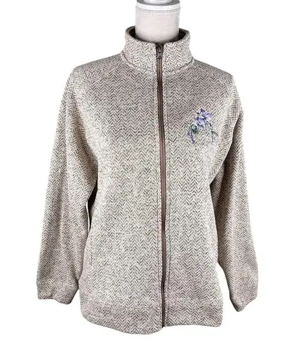 Vintage Wild Wings Collection Zip Jacket Sweatshirt Sweater Hummingbird L Purple Size L