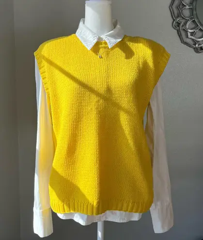 Jack Winter Vintage Yellow Sleeveless Sweater w/shoulder pads