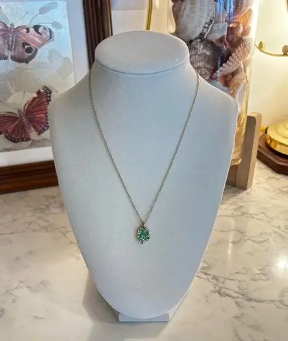 NWOT J.Crew Factory Green Clover Pendent Necklace