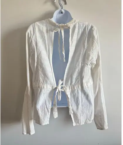 SIR the Label White Cotton Textured Tie