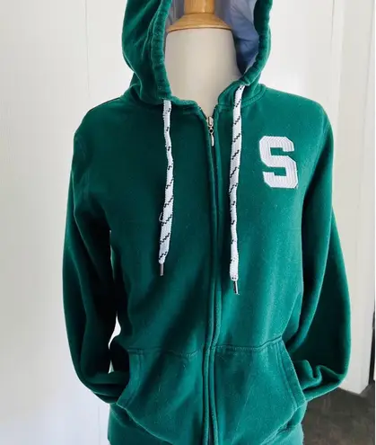 MICHIGAN STATE UNIVERSITY COLLEGE BLING HOODIE JACKET Green Size M