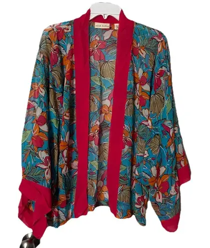 Marsh Landing 100%silk Floral Kimono Size S/M NWT Kimono Overpiece Beachy Boho - Image 1