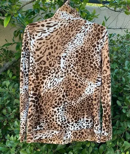 Chico's Chico’s Animal Print Zip Up Velour Jacket/Sweatshirt Small/Medium (1) EUC!