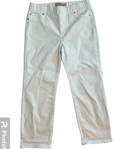 Liverpool 25-Inch The Skinny Crop - Bright White size 6 Pull On Elastic Waist