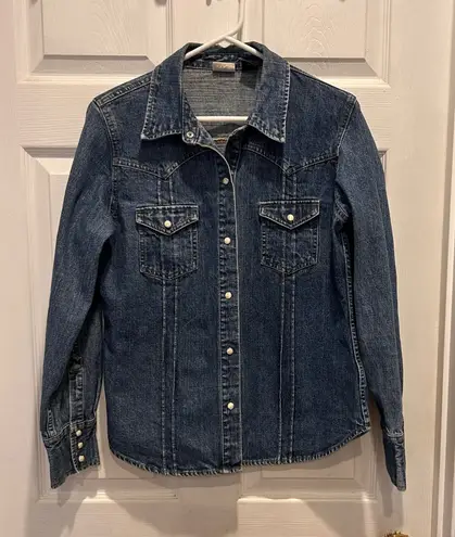 Arizona Jeans Vintage Arizona Jean Company Denim Western Shirt Womens X-Large Long Sleeve