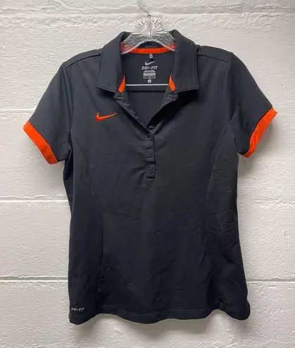 Nike Black & Orange  Dri-Fit Polo