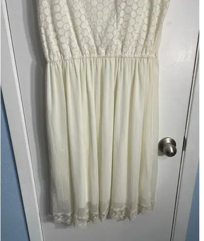 R Cinco Ranch Dress Large Off White Floral Lace Cottage Core Western NWT