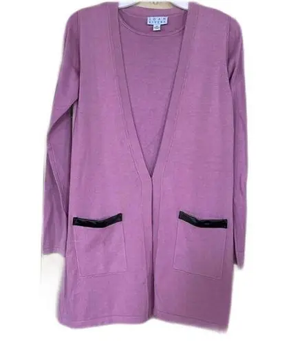 Joan Rivers XS top & vest oversized two piece set Purple