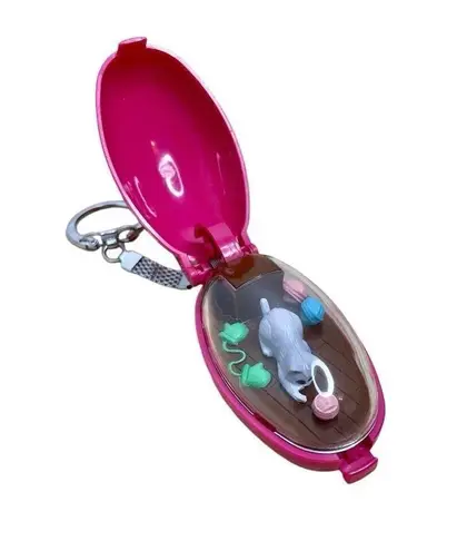 Takara Keychain Mainspring Pocket Critter Used Retro Japan I Love My Cat Works! - Image 1