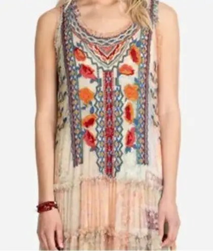 Johnny Was Eniola heavily embroidered Mesh Dress NWT RARE