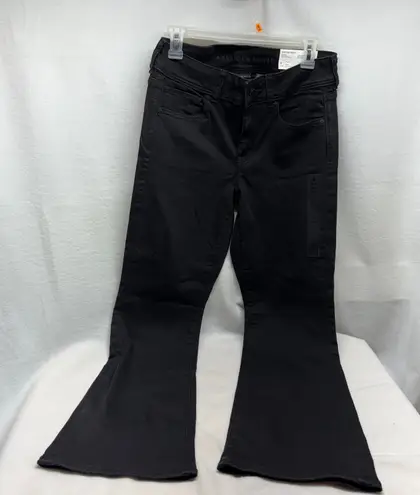 American Eagle Kick Boot Jeans Black Next Level Stretch Women Size 8 Short