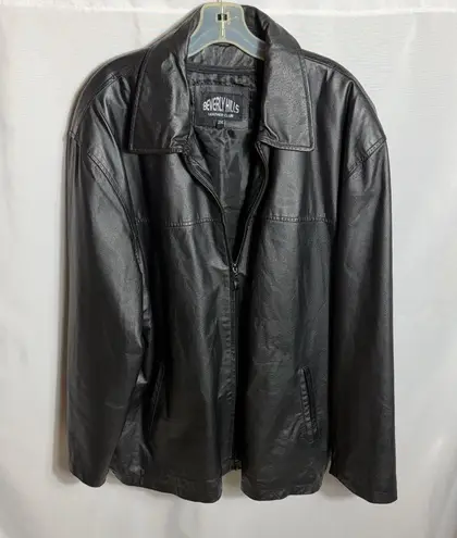 Beverly Hills Leather Club Black Genuine Leather Jacket Men’s 2XL Zip Front Size undefined