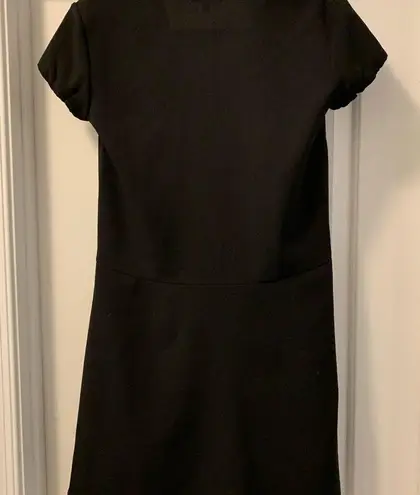 Emporio Armani  Vestito Crepe Frills Basic Black Mini Dress Size 38