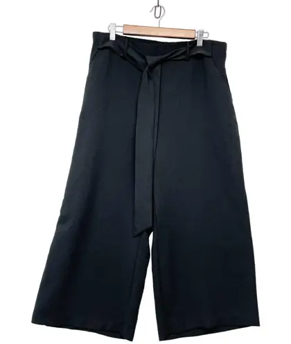 NEW Simply Emma Plus Size Wide Leg Gaucho Cropped Pant Black Classic