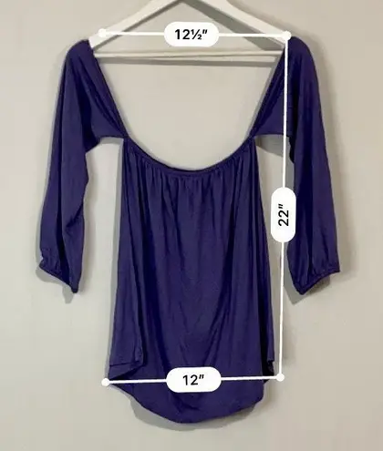 Amerikan Basics Women’s Off The Shoulder Loose Tee Purple NWT