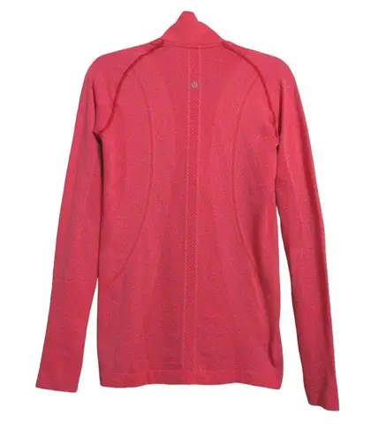 Lululemon  Womens Swiftly Tech 1/2 Zip Pullover Coral Anti-Microbial Thumbholes 8