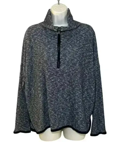 Anthropologie  Saturday Sunday Gray Weekender Knit Quarter Zip Pullover Small​