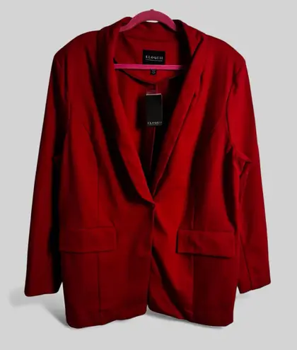 Eloquii New Ladies plus size 18 red blazer academia retro romantic rayon blend