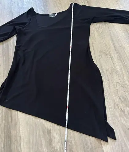 Sympli Nu Focus Tunic Cut Out Shoulder Asymmetrical Hem Top Black Size 2