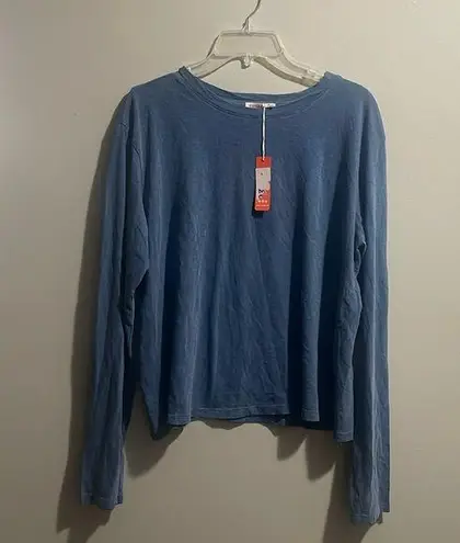 Sundry Sunday by Anthropology Blue Wash NWT long sleeve top thumbnail 1