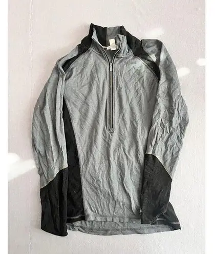 Smartwool Gray/Black Half Zip 1/2 Zip 100% Wool Womens Size