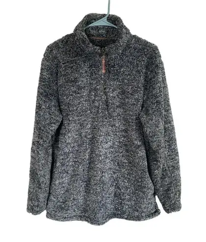 Alpine Sherpa women's M gray quarter zip pullover long sleeve zip up collared Size M