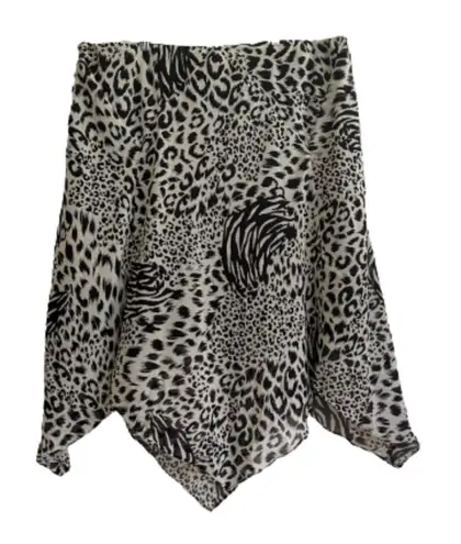 Addition Elle Skirt Black Cream Elastic Waist Handkerchief Hem Plus Size 26 NEW