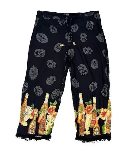 Ario | Black Drawstring Dinner & Drinks Beaded Boho Eclectic Pants Size S