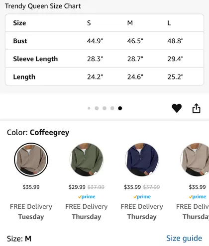 Amazon Trendy Queen Quarter Zip | M