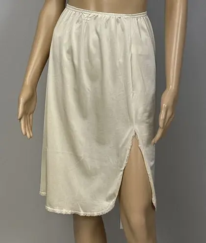 Vanity Fair Vintage Half Slip Size Small 24" Light Beige Nylon Slit 11-760 Silky - Image 1