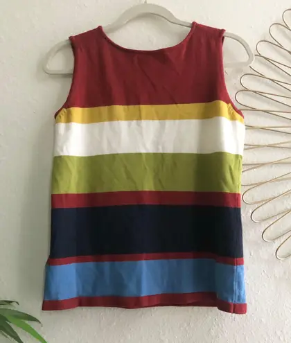 90s vintage burgundy and blue striped tank top Size L