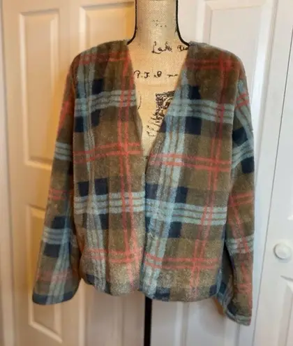 Est. 1946 Faux Fur Plaid Jacket by  Size Large