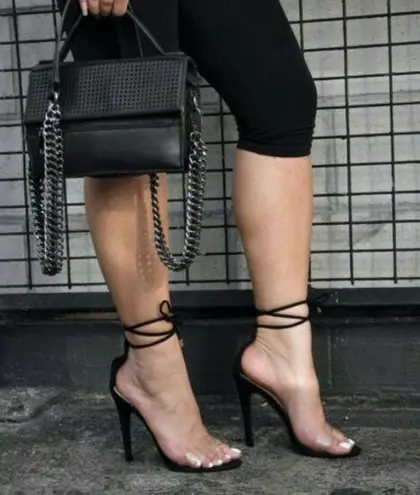 Bella Perspex Strap Vegan Suede Lace