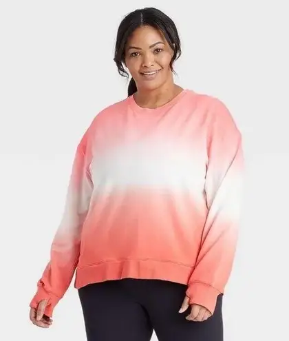 All In Motion Pink and White Ombre Crewneck Sweatshirt