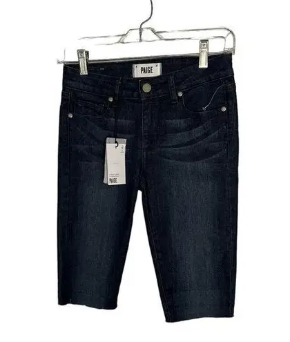 Paige  Jimmy Jimmy Indigo Mid Rise Knee Length Denim Jean Shorts Size 28 New