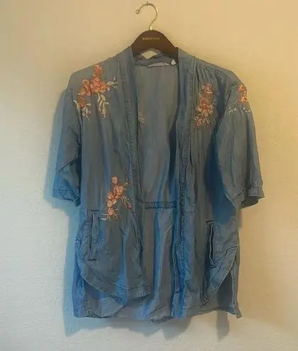 Soft Surroundings PE chambray half sleeve top