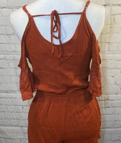 MOSSIMO Romper Cold Shoulder Rust