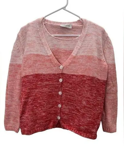 Gispa Italian Knit Pink Ombré Cardigan Tank Set Size L Size L